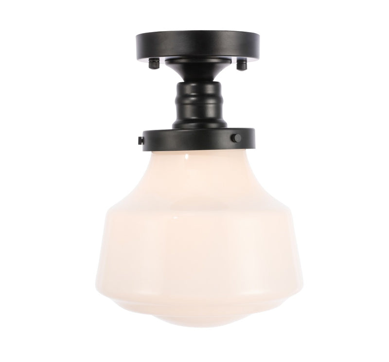 Elegant Lighting LD6249BK One Light Flush Mount, Black