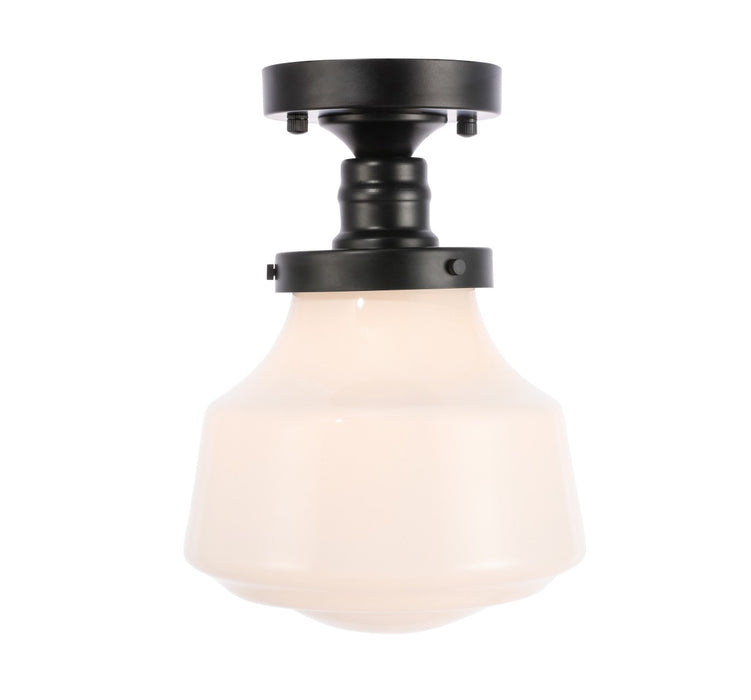 Elegant Lighting LD6249BK One Light Flush Mount, Black