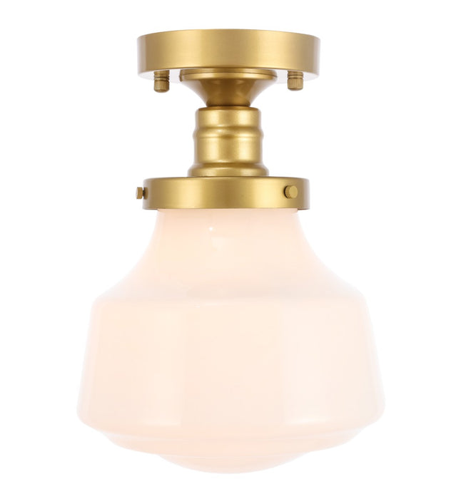 Elegant Lighting LD6251BR One Light Flush Mount, Brass