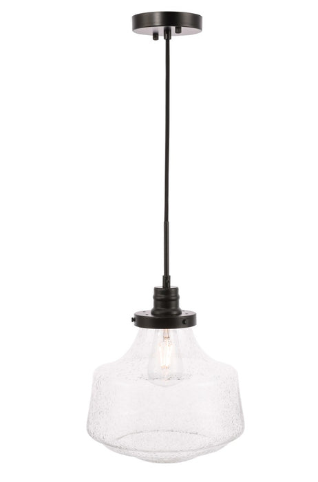 Elegant Lighting LD6258BK One Light Pendant, Black