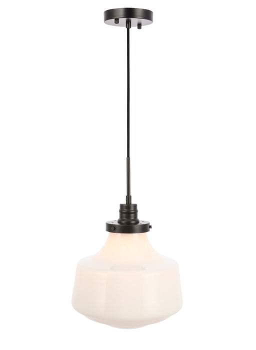 Elegant Lighting LD6261BK One Light Pendant, Black