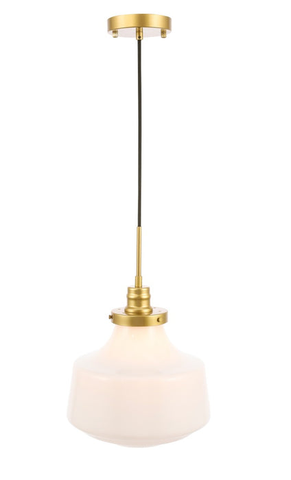Elegant Lighting LD6263BR One Light Pendant, Brass