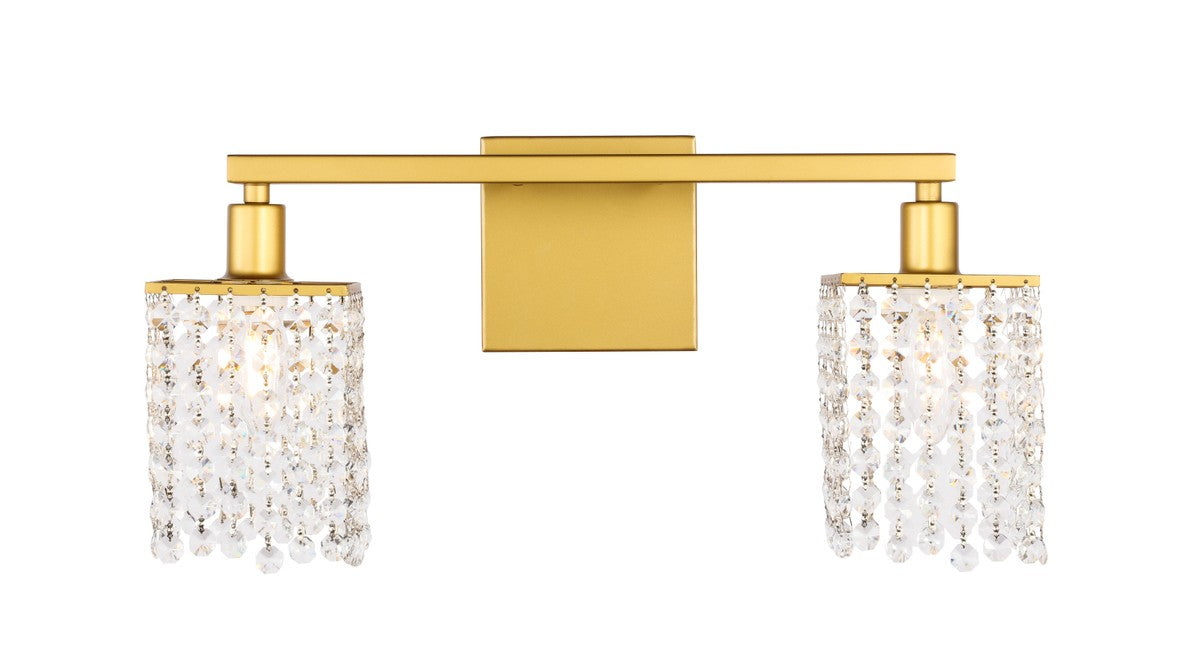 Elegant Lighting LD7008BR Two Light Wall Sconce, Brass
