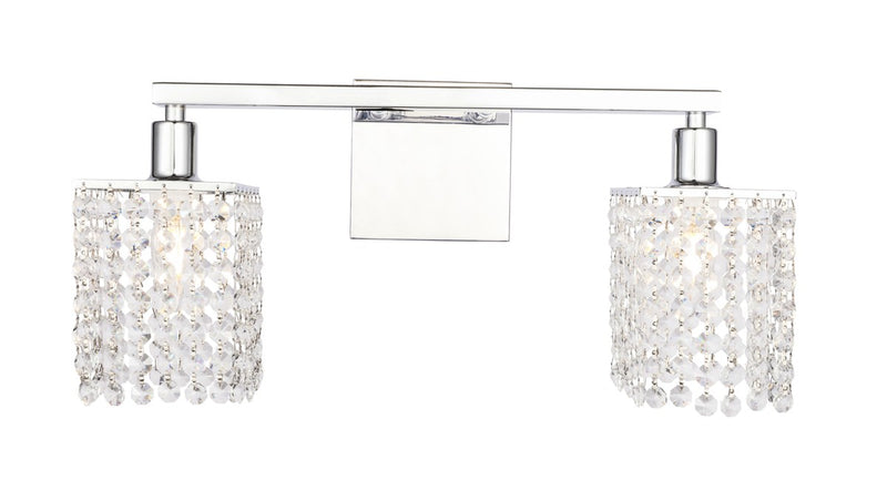 Elegant Lighting LD7009C Two Light Wall Sconce, Chrome