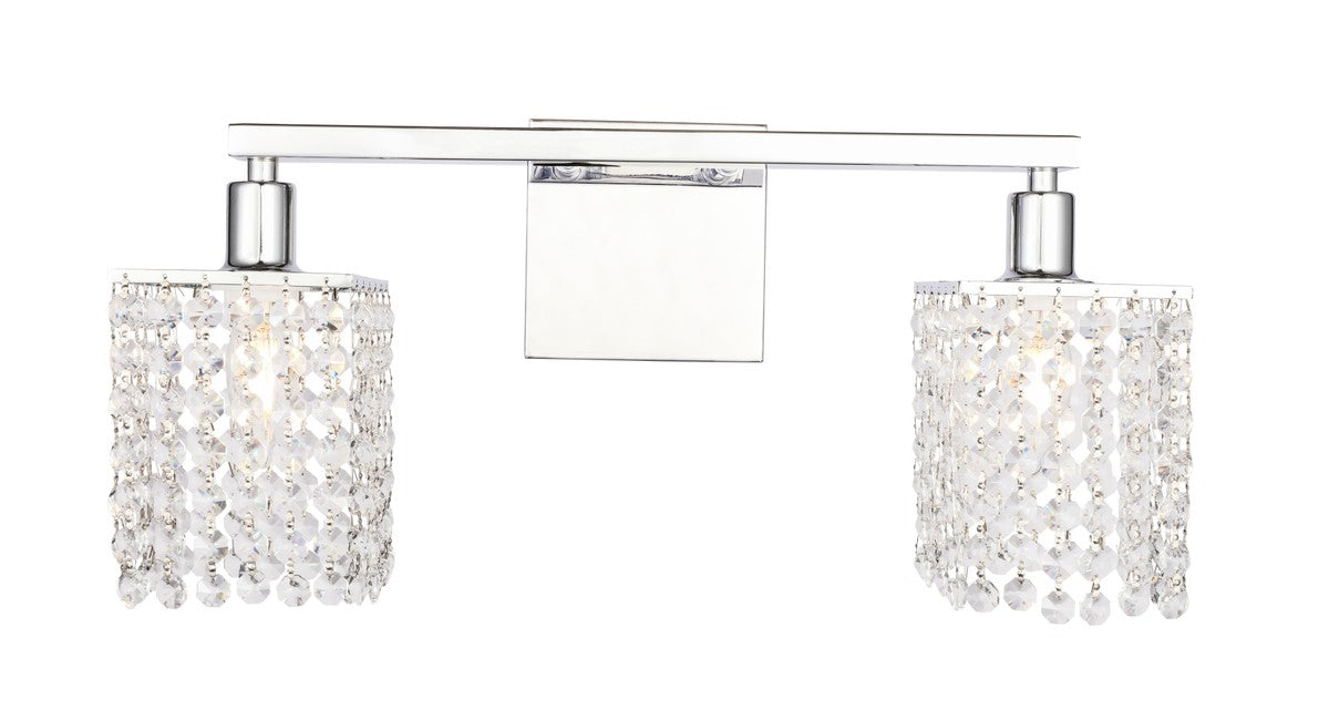Elegant Lighting LD7009C Two Light Wall Sconce, Chrome