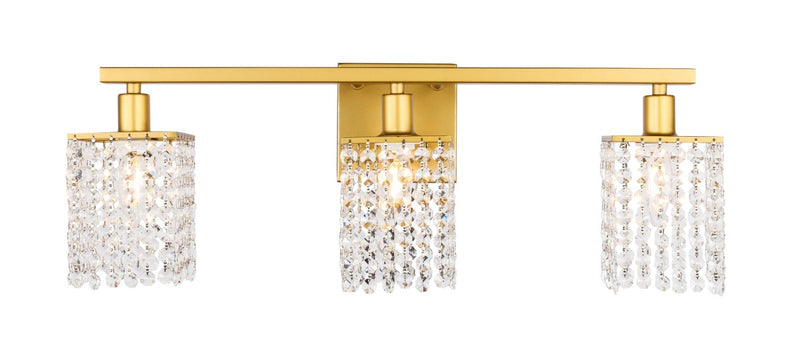 Elegant Lighting LD7010BR Three Light Wall Sconce, Brass
