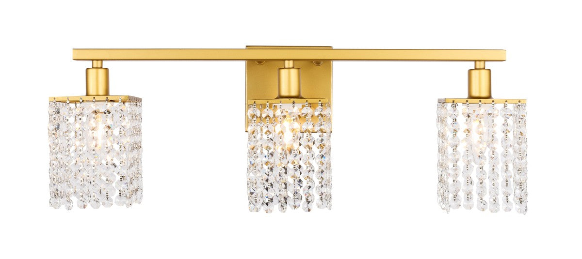 Elegant Lighting LD7010BR Three Light Wall Sconce, Brass