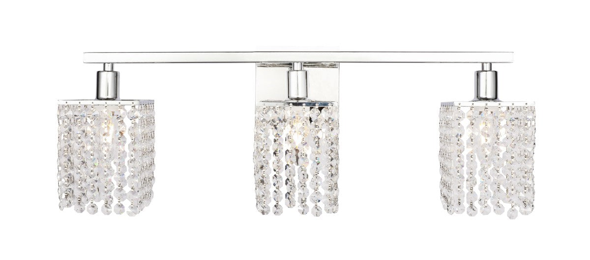 Elegant Lighting LD7011C Three Light Wall Sconce, Chrome