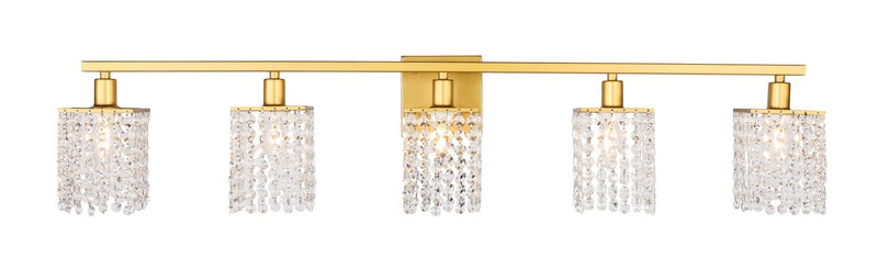 Elegant Lighting LD7014BR Five Light Wall Sconce, Brass