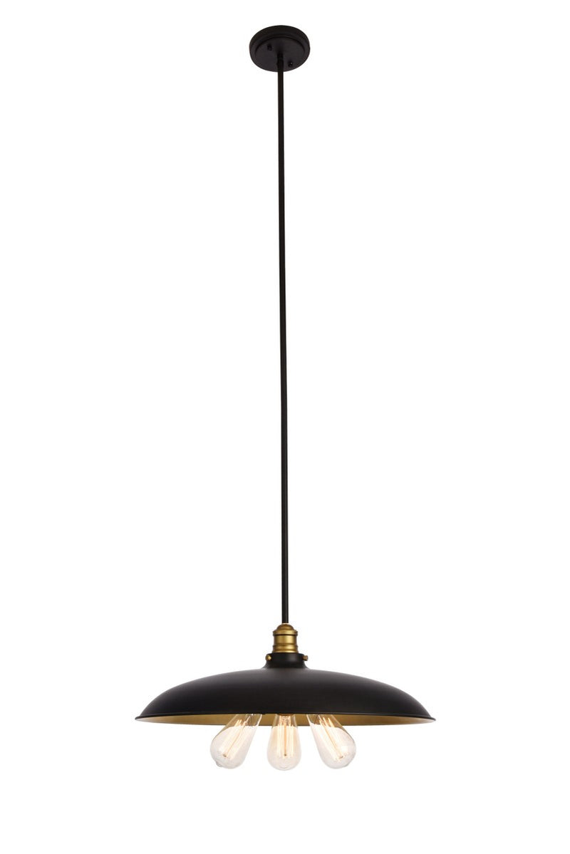 Elegant Lighting LD8004D20BK Three Light Chandelier, black