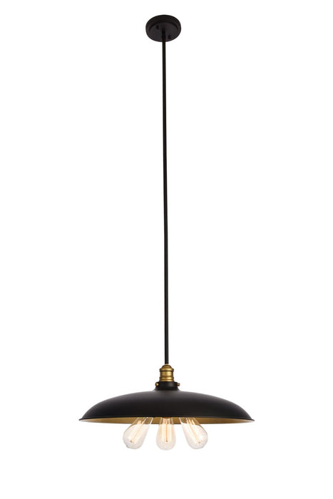 Elegant Lighting LD8004D20BK Three Light Chandelier, black