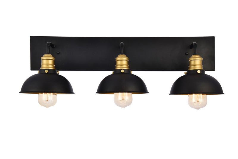 Elegant Lighting LD8004W27BK Three Light Wall Sconce, black