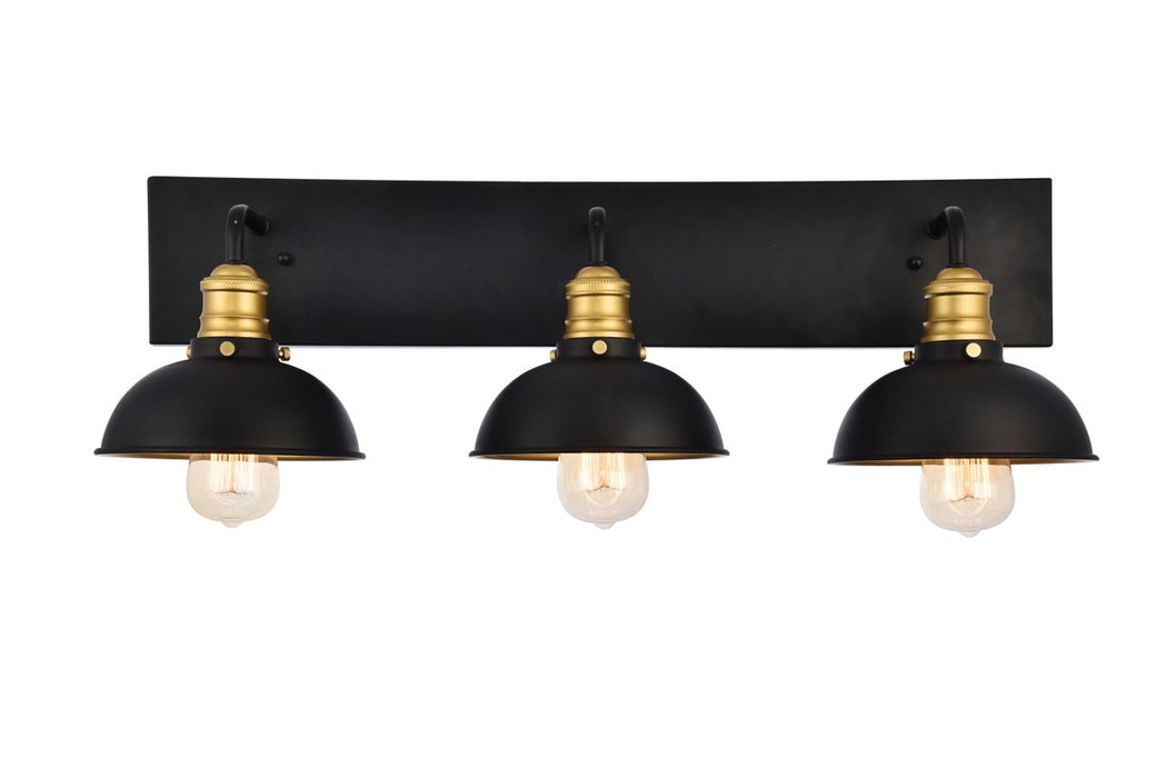 Elegant Lighting LD8004W27BK Three Light Wall Sconce, black