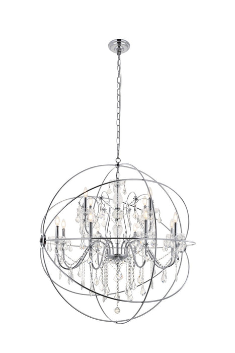 Elegant Lighting LD8801D43C 12 Light Pendant, Chrome