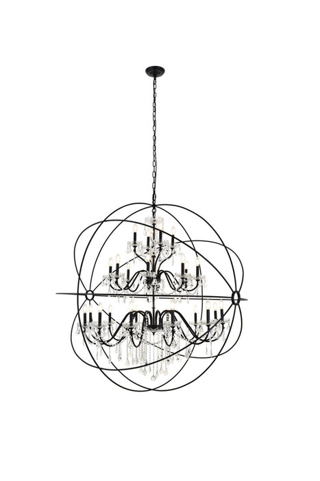 Elegant Lighting LD8801D60BK 24 Light Pendant, black
