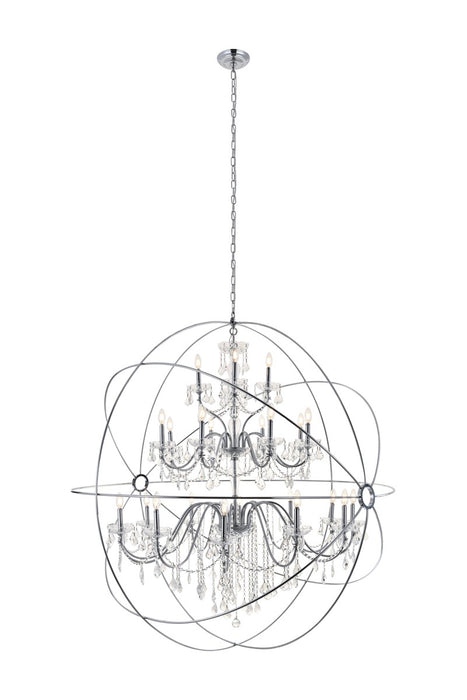 Elegant Lighting LD8801D60C 24 Light Pendant, Chrome