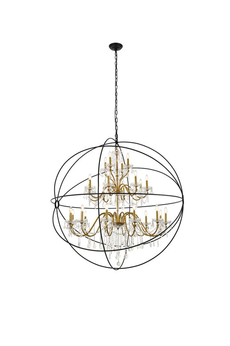 Elegant Lighting LD8801D60GB 24 Light Pendant, black