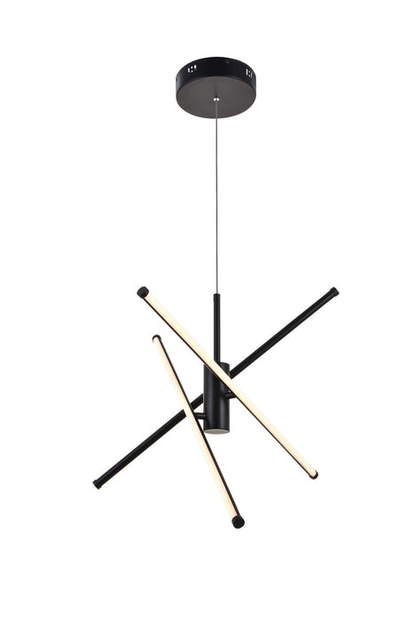 Elegant Lighting LD9001D29BK LED Pendant, Black