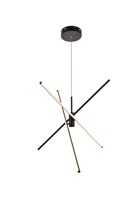 Elegant Lighting LD9001D42BK LED Pendant, Black