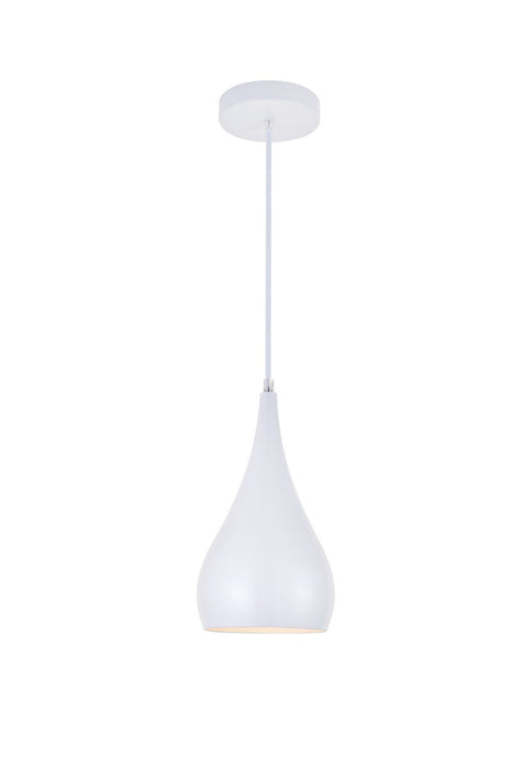 Elegant Lighting LDPD2001WH One Light Pendant, White