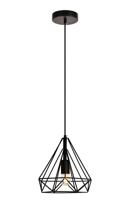Elegant Lighting LDPD2089 One Light Pendant, Black