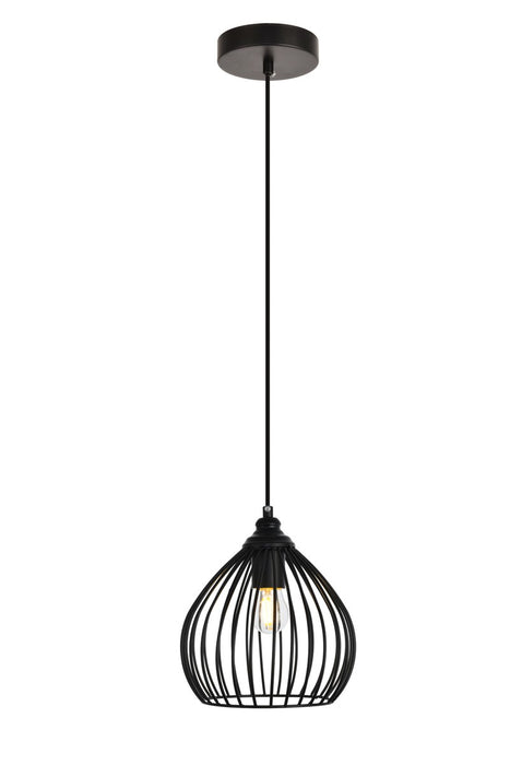 Elegant Lighting LDPD2093 One Light Pendant, Black