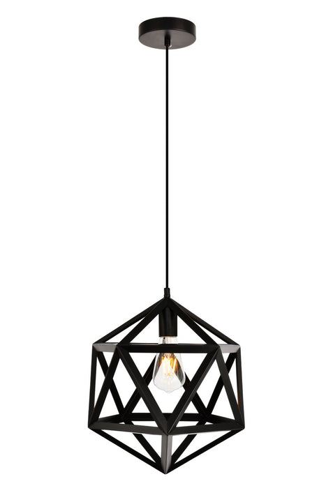 Elegant Lighting LDPD2110 One Light Pendant, Black