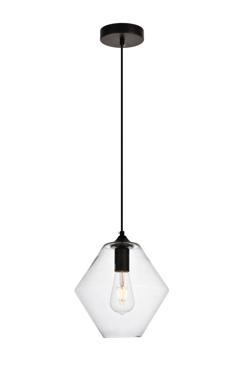 Elegant Lighting LDPD2115 One Light Pendant, Black
