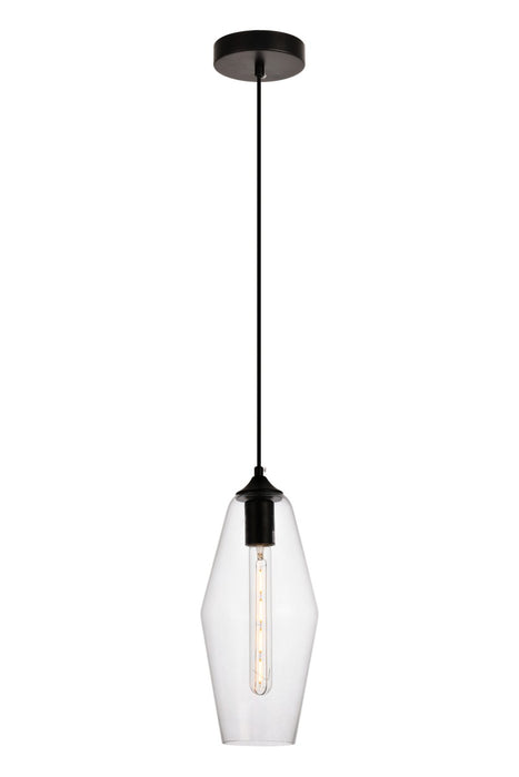 Elegant Lighting LDPD2119 One Light Pendant, Black