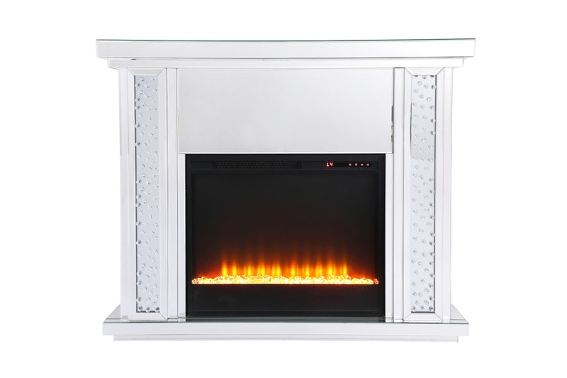 Elegant Lighting MF9901-F2 Mantle With Fireplace, Clear