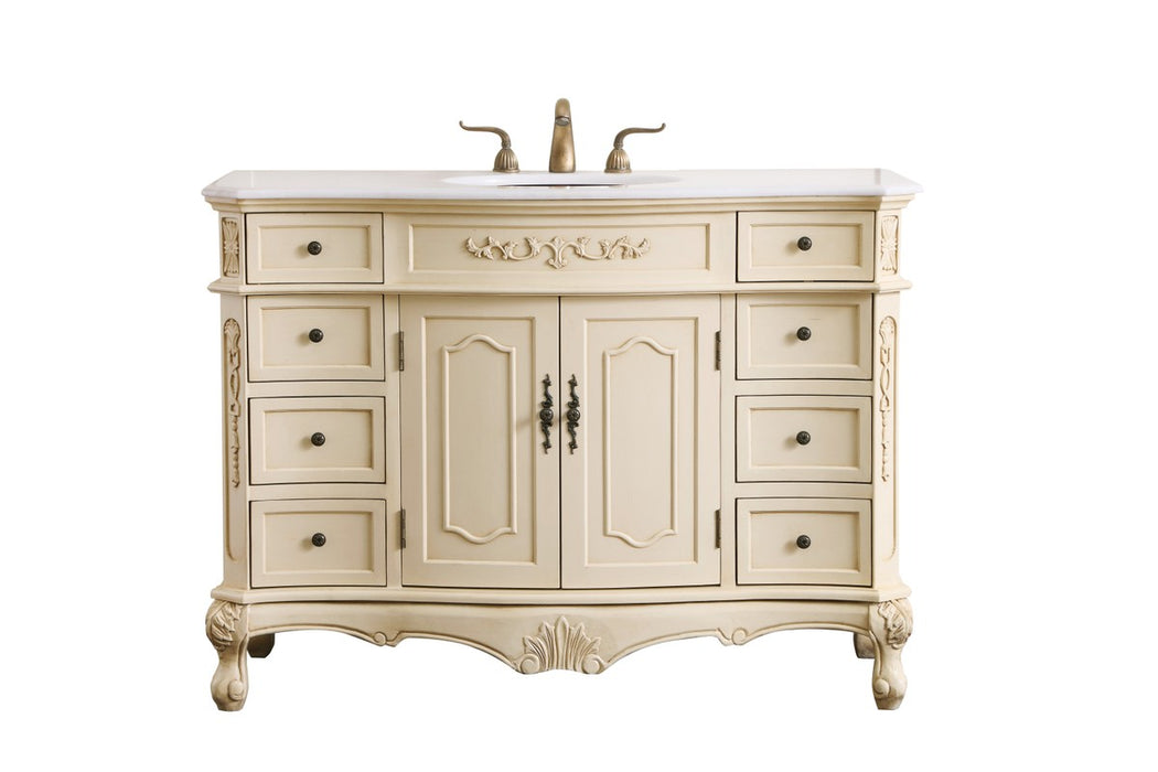 Elegant Lighting VF10148LT Single Bathroom Vanity Set, Light Antique Beige