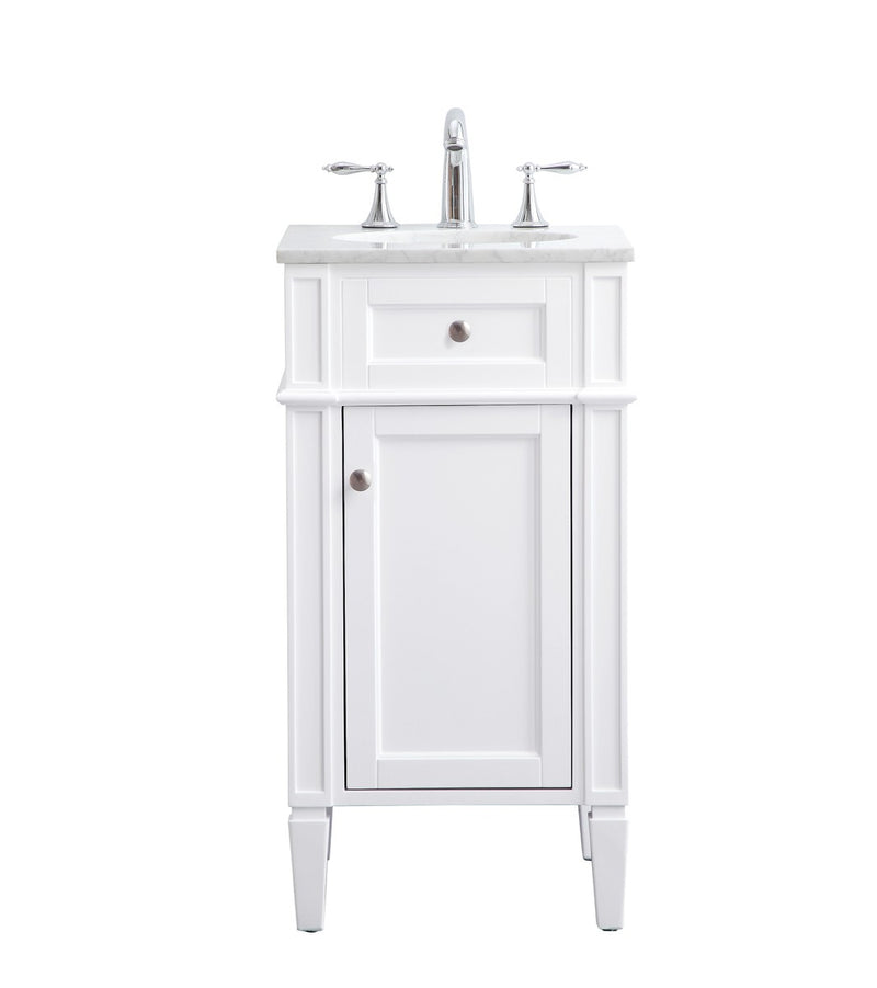 Elegant Lighting VF12518WH Single Bathroom Vanity Set, White