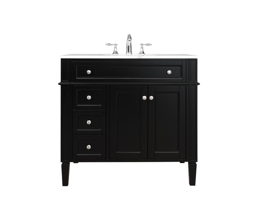 Elegant Lighting VF12536BK Bathroom Vanity Set, Black