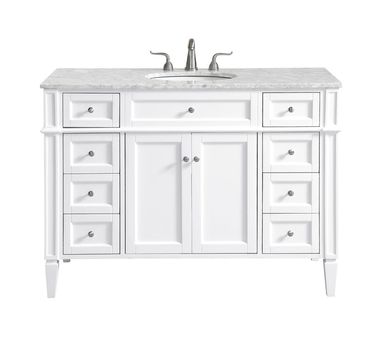 Elegant Lighting VF12548WH Single Bathroom Vanity Set, white