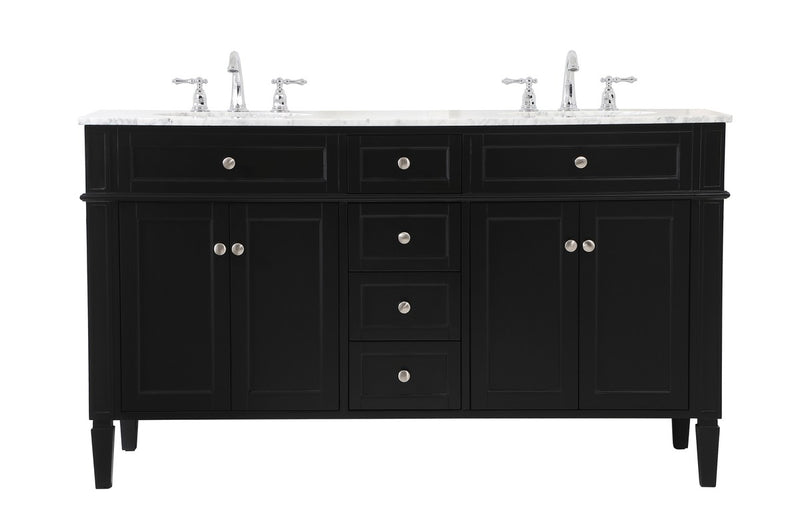 Elegant Lighting VF12560DBK Bathroom Vanity Set, Black
