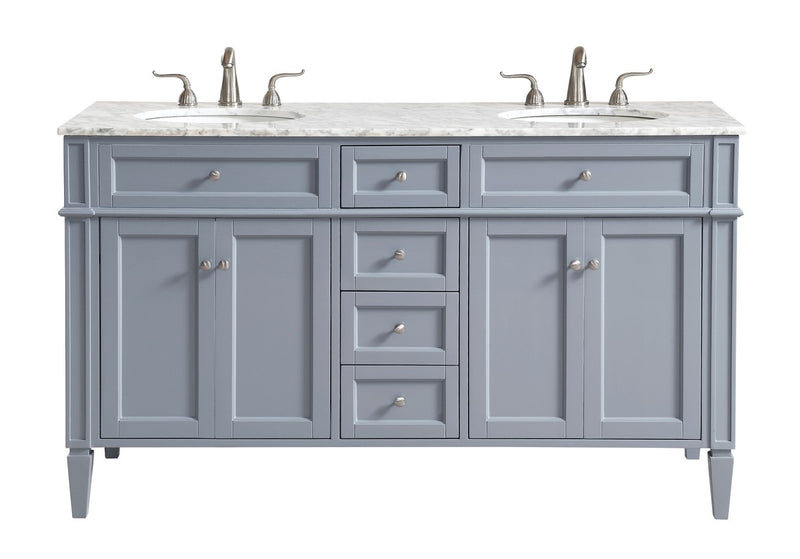 Elegant Lighting VF12560DGR Double Bathroom Vanity Set, Grey