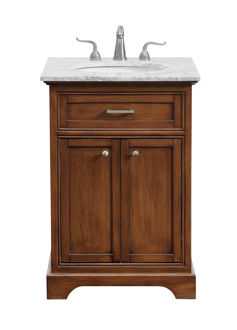 Elegant Lighting VF15024TK Single Bathroom Vanity Set, Teak