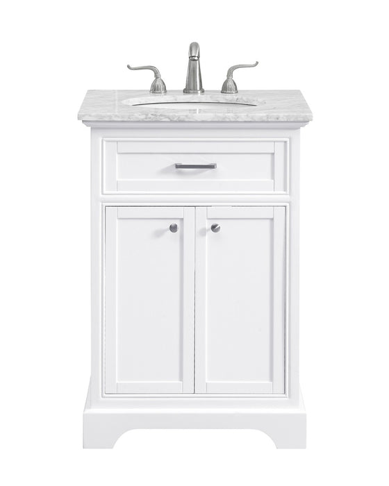 Elegant Lighting VF15024WH Single Bathroom Vanity Set, white