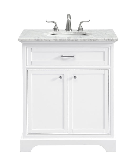 Elegant Lighting VF15030WH Single Bathroom Vanity Set, white