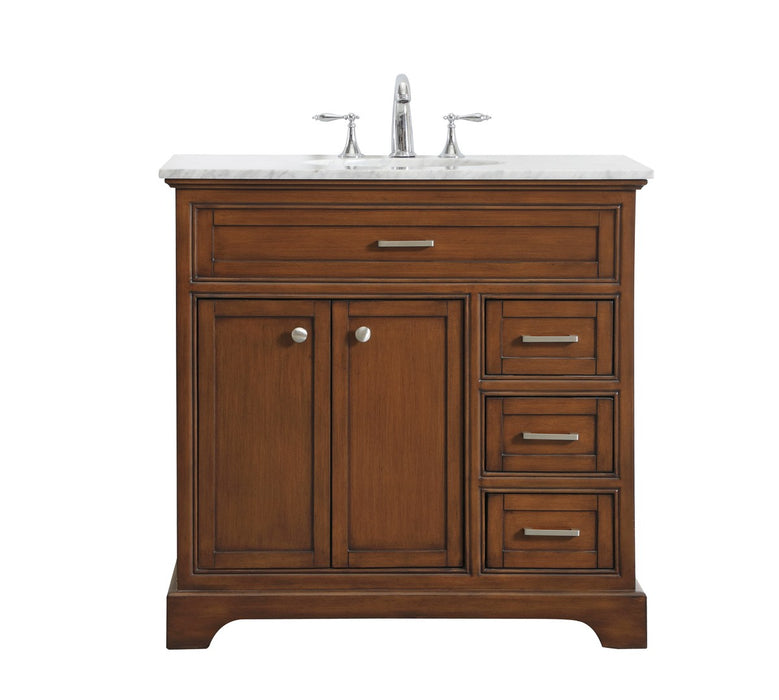 Elegant Lighting VF15036TK Single Bathroom Vanity Set, Teak