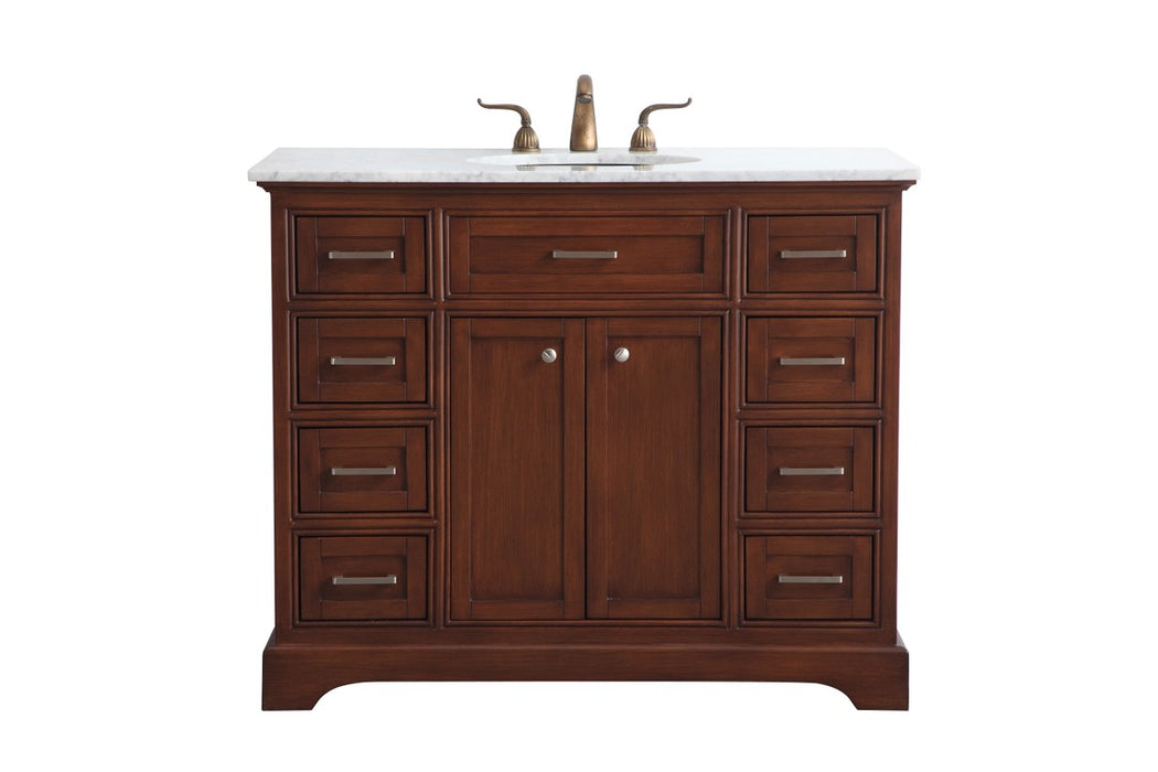 Elegant Lighting VF15042TK Single Bathroom Vanity Set, Teak