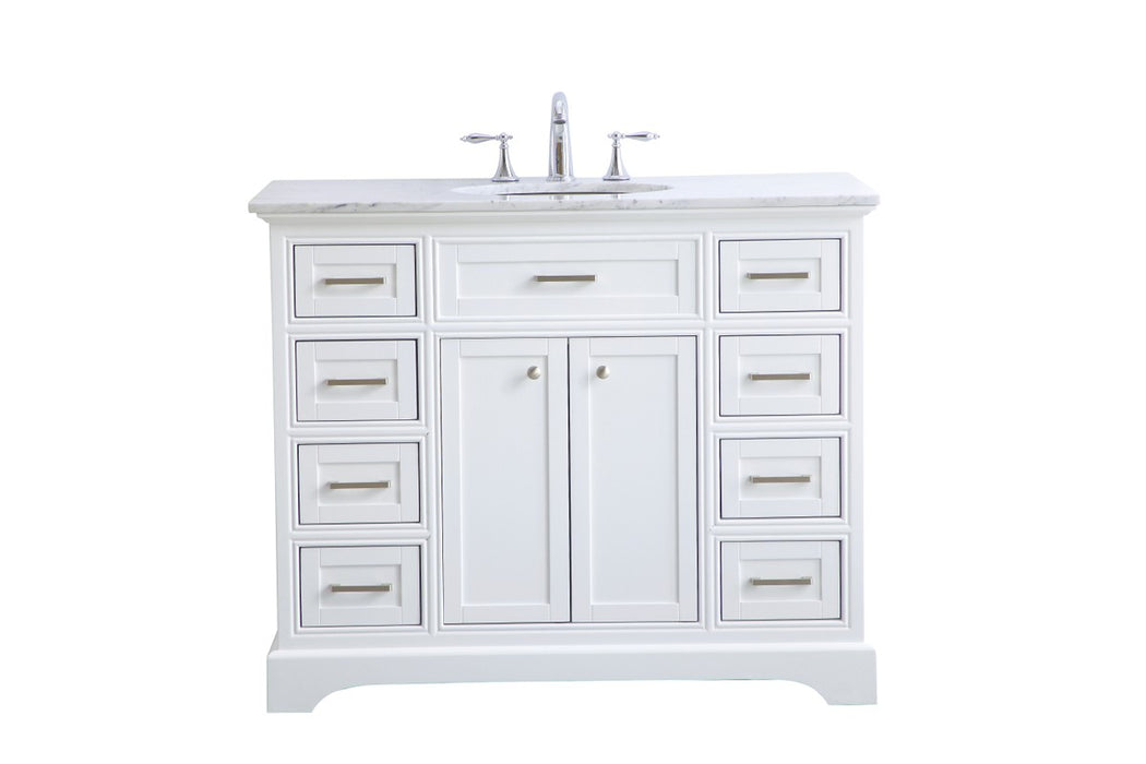 Elegant Lighting VF15042WH Single Bathroom Vanity Set, White