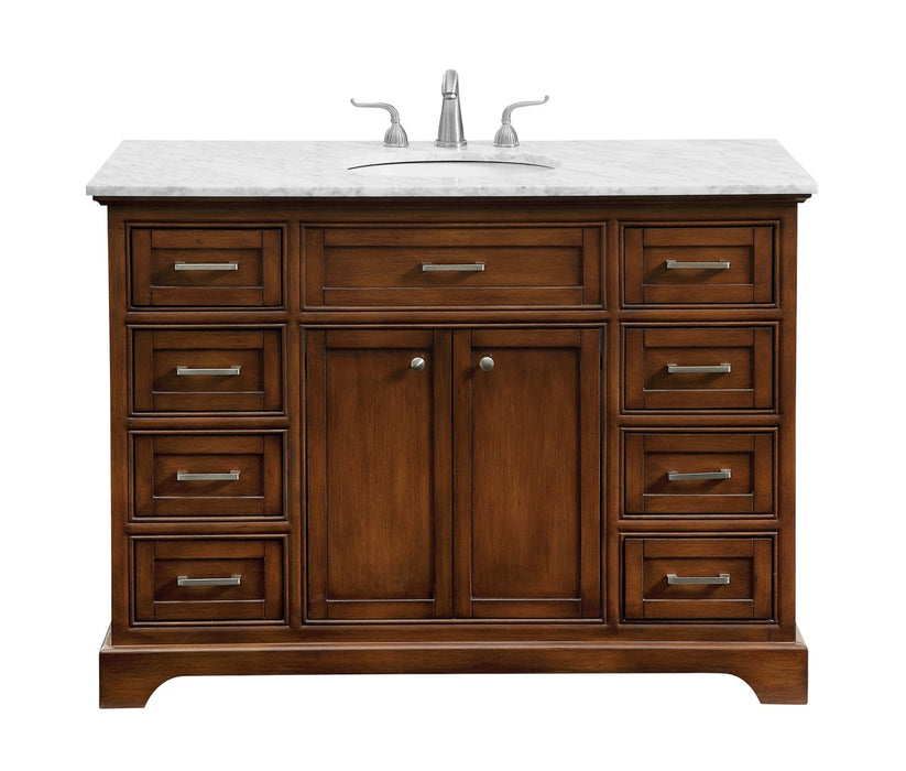 Elegant Lighting VF15048TK Single Bathroom Vanity Set, Teak