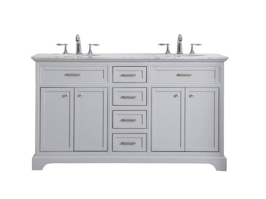 Elegant Lighting VF15060DGR Double Bathroom Vanity Set, Light Grey