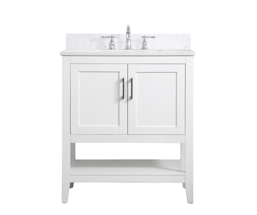 Elegant Lighting VF16030WH-BS Bathroom Vanity Set, White