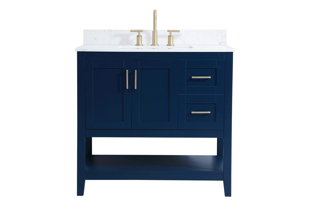 Elegant Lighting VF16036BL-BS Bathroom Vanity Set, Blue
