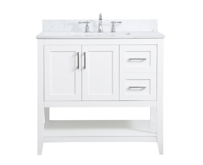 Elegant Lighting VF16036WH-BS Bathroom Vanity Set, White