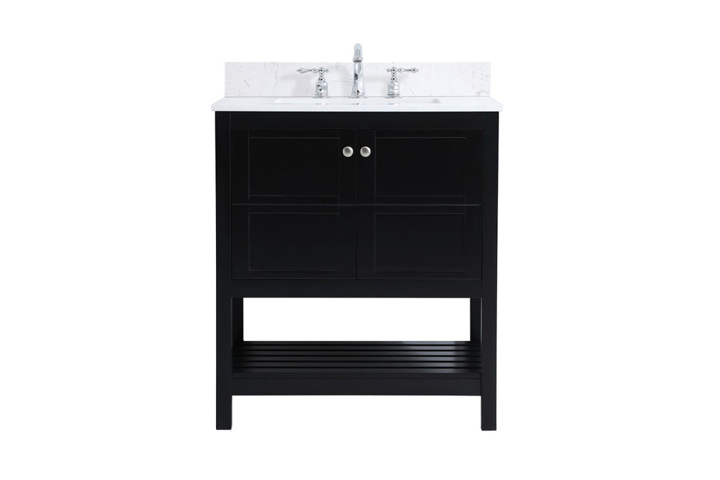 Elegant Lighting VF16430BK-BS Bathroom Vanity Set, Black