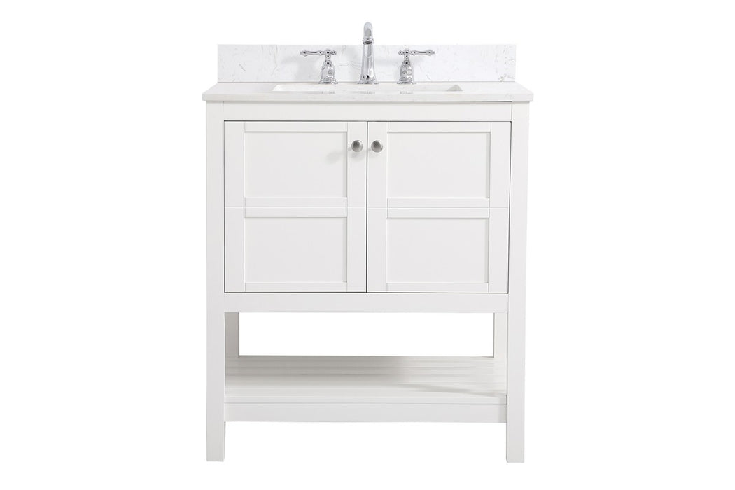 Elegant Lighting VF16430WH-BS Bathroom Vanity Set, White