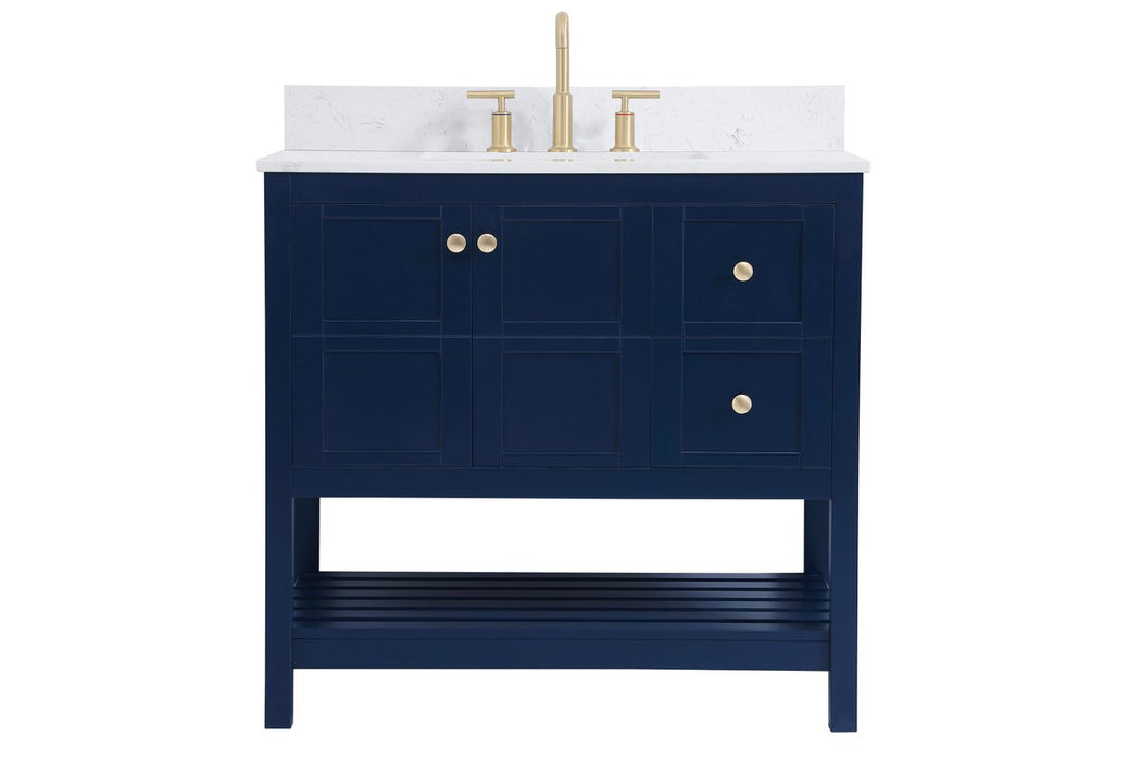Elegant Lighting VF16436BL-BS Bathroom Vanity Set, Blue
